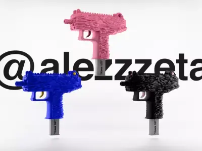 Kaws Uzi BFF Textured Low-poly 3D model