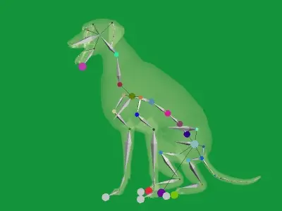 Scottish Deerhound Dog Low-poly 3D model