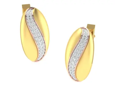 Solitaire Women Drop Earring 3dm STL OBJ FBX Render Details 3D print model 12