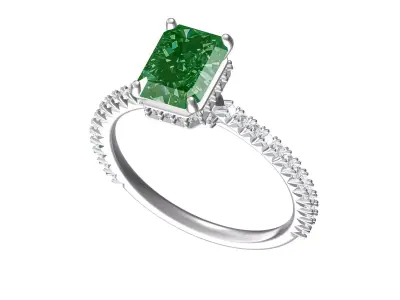 Emerald Cut Engagement Rings for Women Free 3D print model