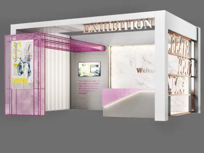 Booth02- exhibition N2 Low-poly 3D model