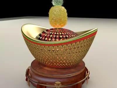 Chinese Gold Ingot  3D model