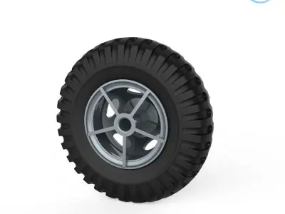 Truck Tire Mold With Wheel 3D print model