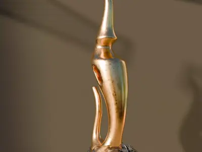 Abstract Bronze Fountain Sculpture  Free 3D model