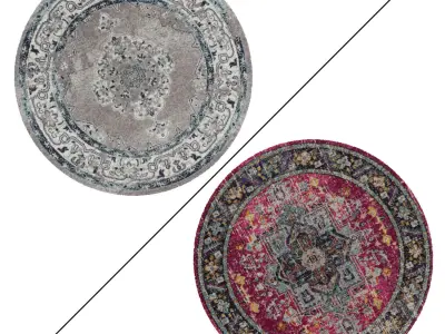 Round Rug Set 199 3D model