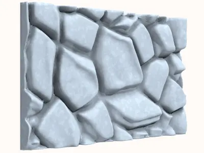 Rustic Granite Wall Module 3D model