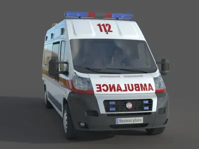 Fiat Ducato Van Ambulance 3D model