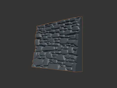Weathered Travertine Wall Mesh 3D model