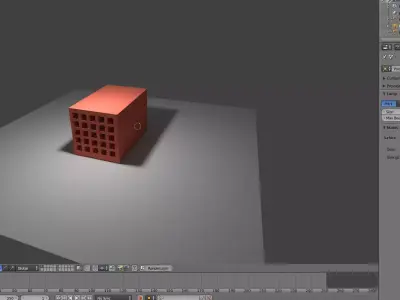 Realistic Brick building Low-poly 3D model