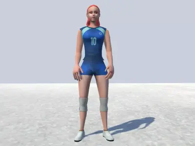 Sports avatar Female 01 Rigged Low-poly 3D model
