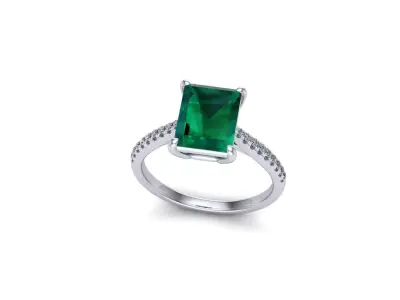 emerald ring 3D print model 3