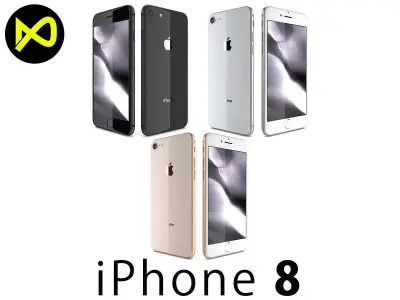Apple iPhone 8 All Colors 3D model