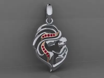 Pendant  Mother with child 3D print model
