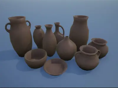 Lowpoly Pottery Goods Low-poly 3D model