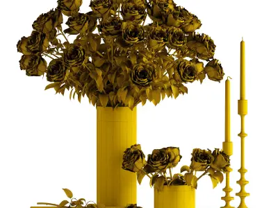 White roses 3D model