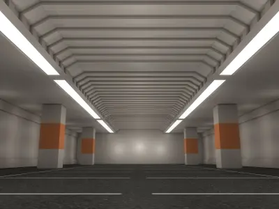 Underground  Car Parking Area 3D model
