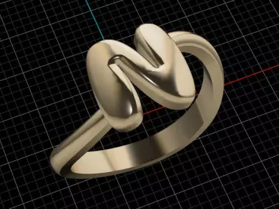 N alphabet baypass ring 3D print model