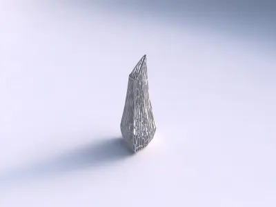 Vase puffy tipped triangle with dense organic lattice 085 3D print model