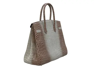 Hermes Birkin Bag Alligator Leather Low-poly 3D model