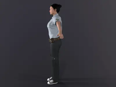 public security  Low-poly 3D model