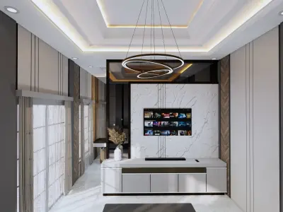 Luxury Modern Interior Design Bedroom with Walking Closet 3D model