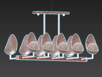 odence modern chandelier with gold accents 3D model