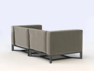 Bloc Modular 2 Seater Sofa by Gloster 3D model