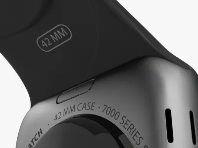 Apple Watch Sport Space Gray 42mm Low-poly 3D model