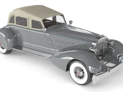 Retro Car  Low-poly 3D model