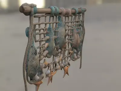 Seashell Wall Hanging  Nautical Low-poly 3D model
