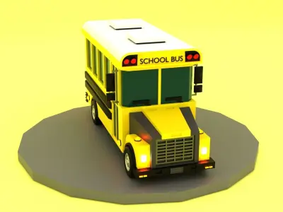 Low-poly School Bus Low-poly 3D model