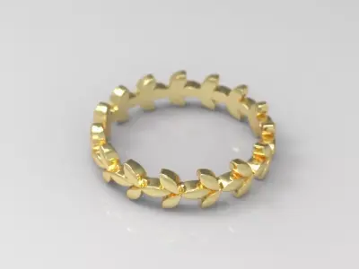 R 193 Leaf style ring 3D print model