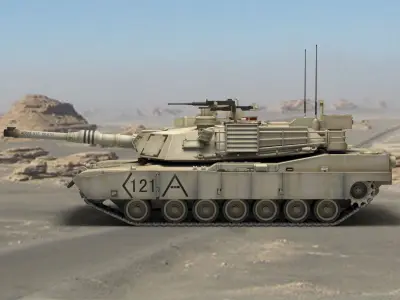 M1A2 Abrams  Low-poly 3D model