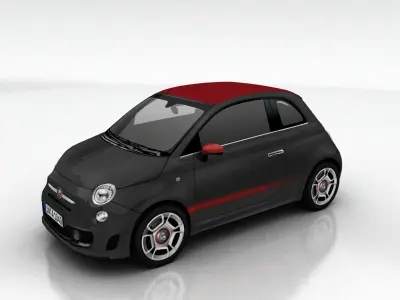 Fiat 500 Abarth Low-poly 3D model