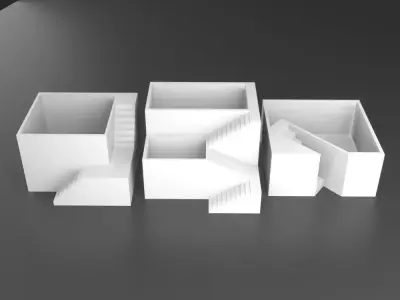 Pack 3 elegant Pot plants vase printable 3D print model