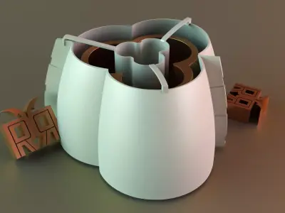 Modern Vase with outer 02 3D print model