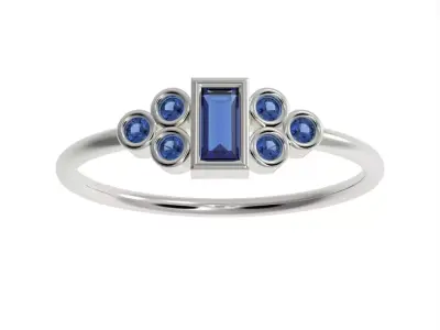 Basel ring with Baguette diamond 3D print model