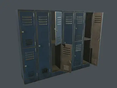 Old Damaged Metal Locker PBR Game Ready Low-poly 3D model