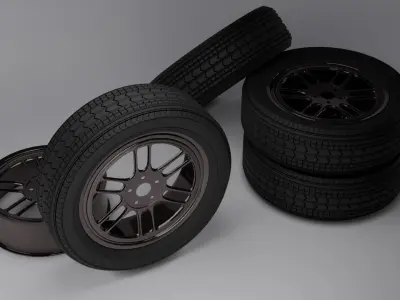 3D Tire with Rim 3D model