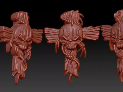 skull cross pendant Free 3D print model