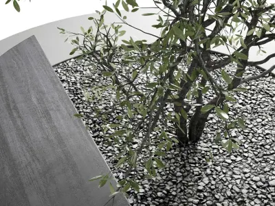 Urban Environment Urban Furniture Green Benches Low-poly 3D model