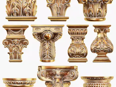 Collection of 10 classic capitals Part1 3D model