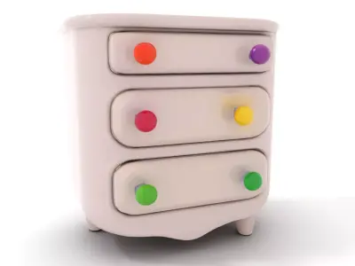 Colorful Dresser Drawer Model Pack Low-poly 3D model