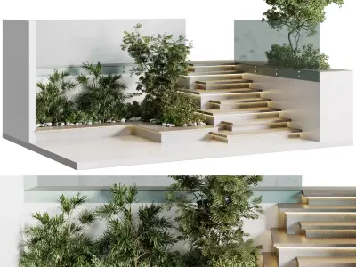 Landscape Furniture - building stairs 04 3D model