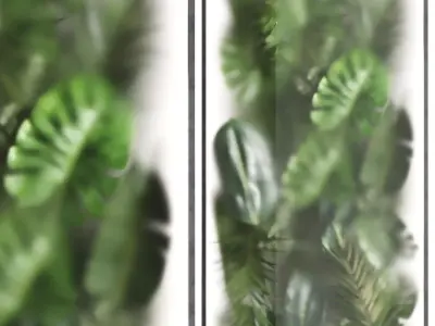 light box with tropical leaf garden in frame glass Smoked 01 3D model