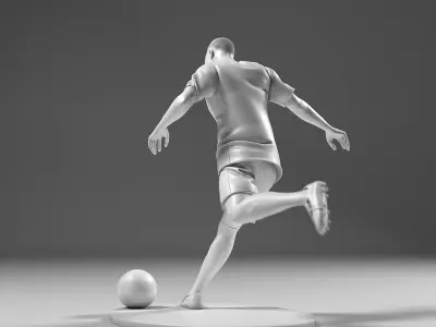 Footballer 05 Footstrike 02 Stl 3D print model