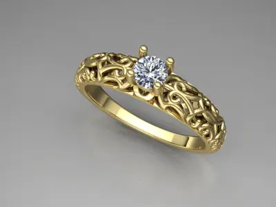 Arabesque ring 3D model 3D print model
