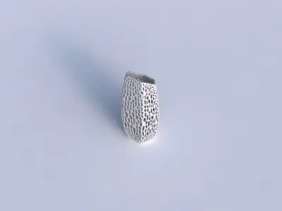 Vase bent hexagon with dense organic lattice 2 3D print model