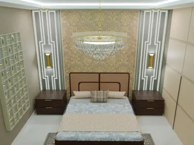 Luxury Modern Bedroom 3D Model 3D model
