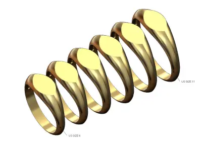 Navette shaped signet ring 3D print model